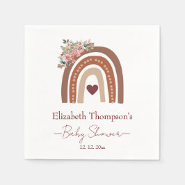 Blumen- und Regenbogenbaby Dusche Party Erdnähte Serviette