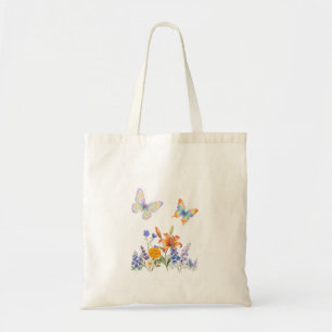 Blumen- und Schmetterling-Tasche – Elegante Blumen Tragetasche