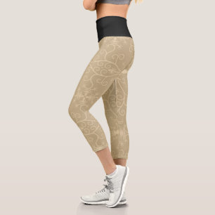 Blumen und Schwarz   Zazzle_Growshop. Capri Leggings