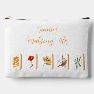 Blumen- und Vogel-Bam-Mahjong-Kachel-Tasche Zubehörtasche