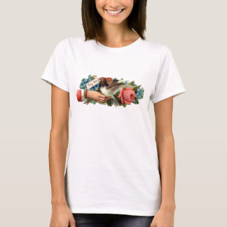 Blumen-und Vogel Damen-Baby - Puppe (angepasst) T-Shirt