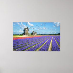 Blumen und Windmühlen-Leinwanddruck Leinwanddruck