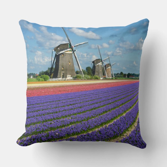 Blumen und Windmühlen Throwkissen Kissen (Vorderseite)