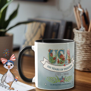 Blumen-USA 250. Jubiläum patriotischer Kaffeebeche Tasse
