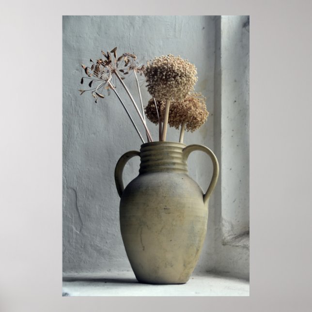 Blumen | Vase der trockenen Blume Poster (Vorne)