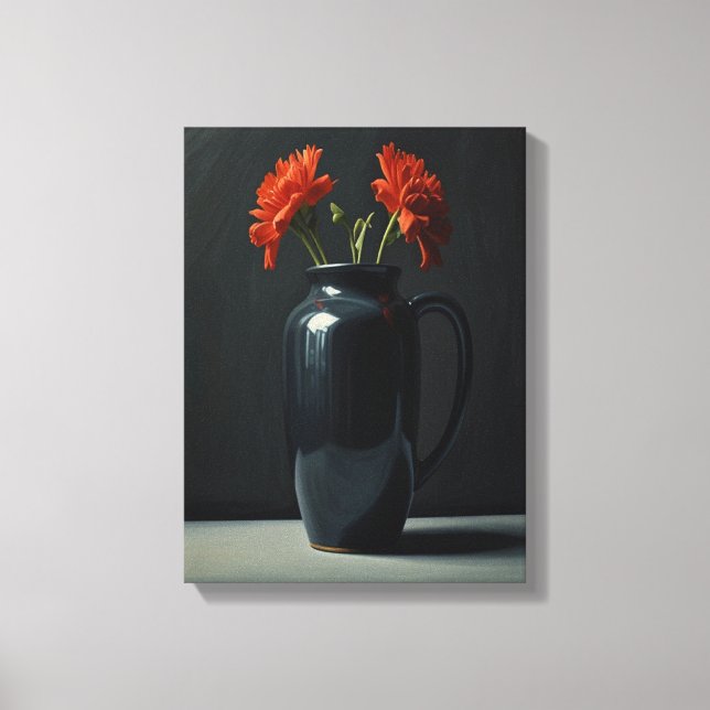 Blumen Vase Portrait Leinwand Kunst, Dichtung und  (Vorderseite)
