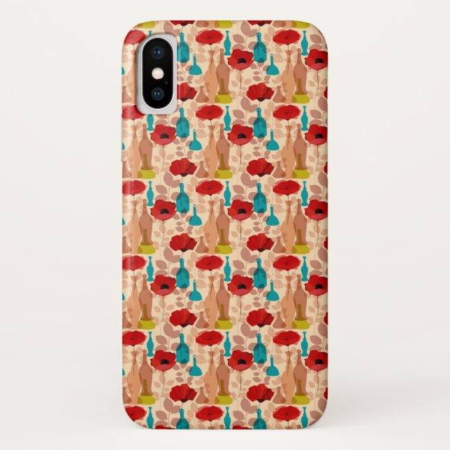 Blumen-, Vasen- und Flaschenmuster Case-Mate iPhone Hülle (Rückseite)
