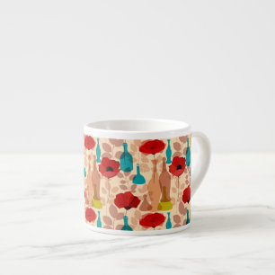Blumen-, Vasen- und Flaschenmuster Espressotasse