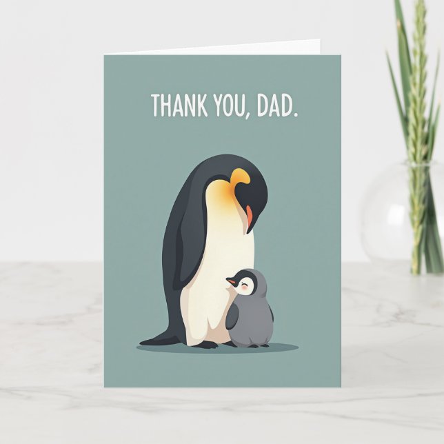 Blumen Vatertag Pinguin Karte (Vorderseite)