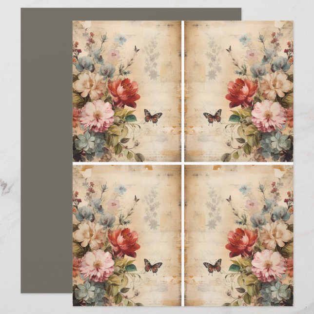 Blumen Vintage Collage 2b (Vorne/Hinten)
