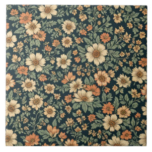 Blumen-Vintage-Muster  Fliese