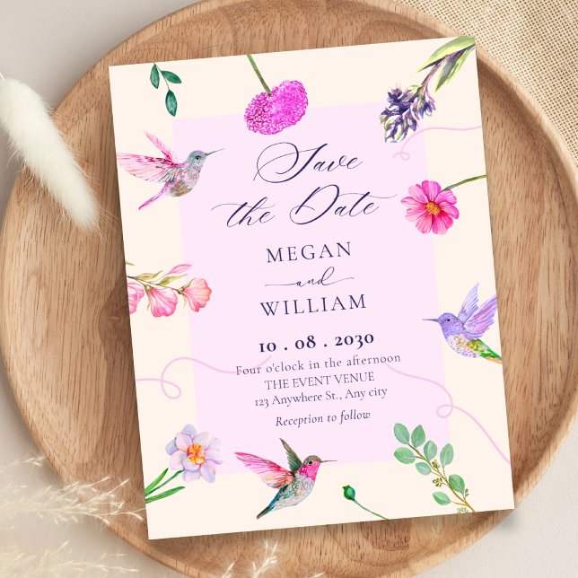 Blumen Vögel Hochzeit Save The Date (Von Creator hochgeladen)