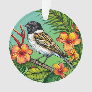 Blumen-Vogel-Ornament Ornament