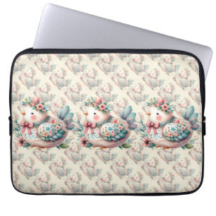 Blumen-Volk-Vogel mit pastellfarbenem Boho-Charme Laptopschutzhülle