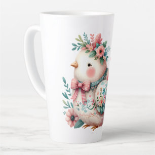 Blumen-Volk-Vogel mit pastellfarbenem Boho-Charme Milchtasse
