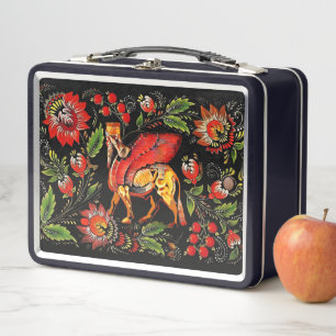 Blumen von Lamassu Metall-Lunchbox Metall Brotdose