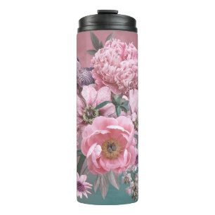 Blumen Vorlage. Schöne Blumen Pfingstrosen und Sch Thermosbecher