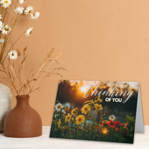 Blumen während der goldenen Stunde Ich denke an Di Karte