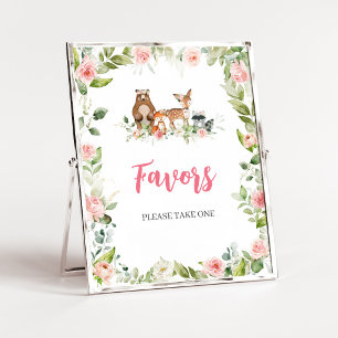 Blumen-Wald-Baby-Party-Geschenke-Schild Poster
