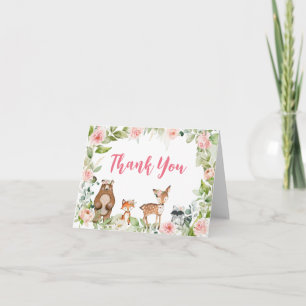 Blumen-Wald-Baby-Shower-Dankeskarten Dankeskarte