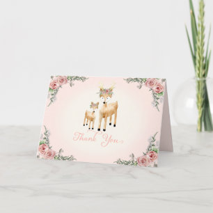 Blumen Waldwaldrotwild Boho Rose danken Ihnen Dankeskarte