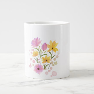 Blumen-Wasserfarben-Kunst-Blumen-Kaffeetasse Jumbo-Tasse