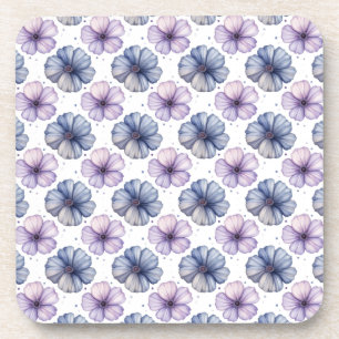 Blumen-Wasserfarbmuster Lavendel und Blau Getränkeuntersetzer