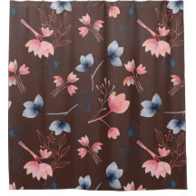 Blumen-Watercolor-Druck - Brauner Hintergrund
