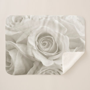 Blumen   Weiße Rosen Sherpadecke