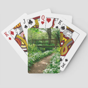 Blumen   Weiße Wildblumen im Wald Spielkarten