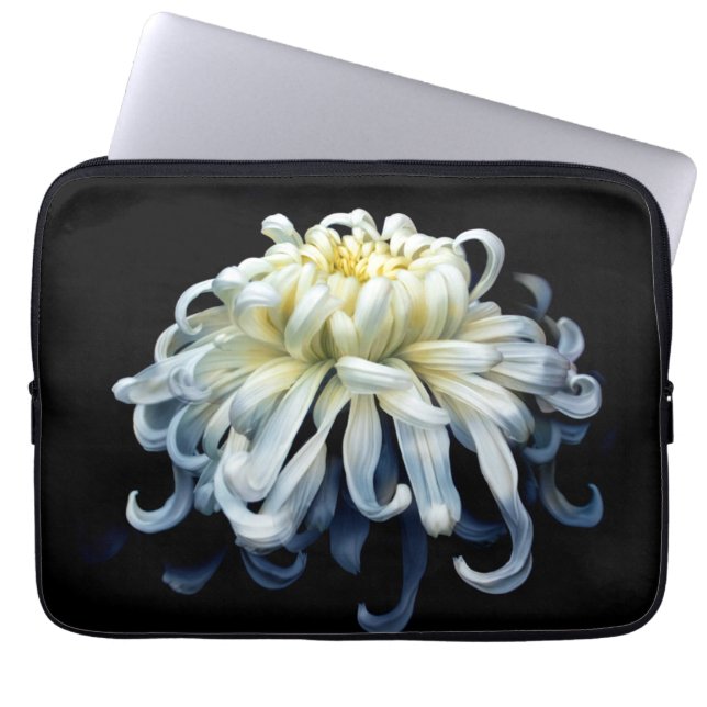 Blumen | Weißer Chrysanthemum Laptopschutzhülle (Vorderseite)