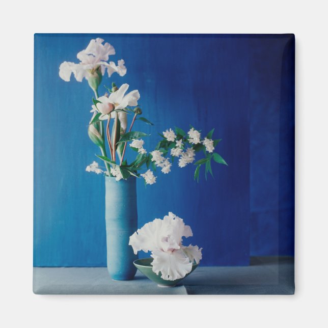 Blumen | White Iris in Vase Magnet (Vorne)