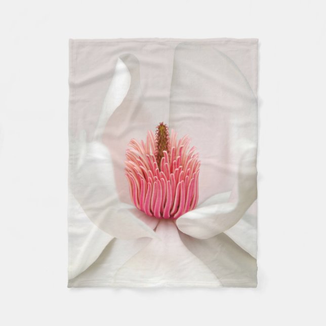 Blumen | White Magnolia Fleecedecke (Vorderseite)