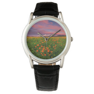 Blumen   Wildblume Felsschneebedeckte Berge Armbanduhr