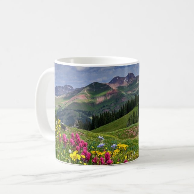 Blumen | Wildblumen Durango, Colorado Kaffeetasse (Vorderseite Links)