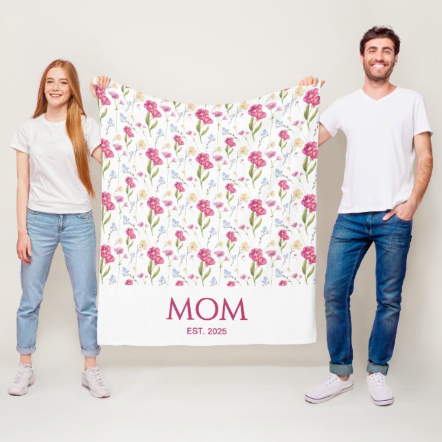 Blumen-Wildblumen-Mama Etabliert  Fleecedecke (Beispiel)