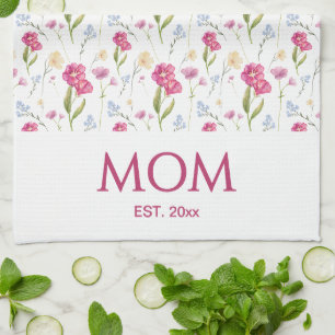 Blumen-Wildblumen-Mama Etabliert Geschirrtuch