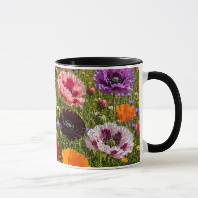 Blumen-Wildblumen-Tasse, Botanische Kaffeetasse (Rechts)