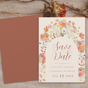 Blumen Wilde Blumen Boho Herbst Rustikaler Torboge Save The Date