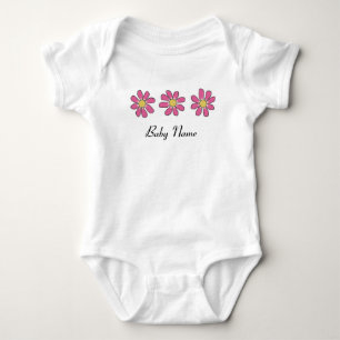 Blumen zacken mit Baby-Namen aus Baby Strampler