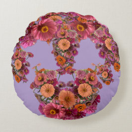 Blumen Zinnia Bouquet Maureen Girard Bunt Rundes Kissen