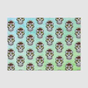 Blumen-Zuckerschädel Dia De Los Muertos Seidenpapier