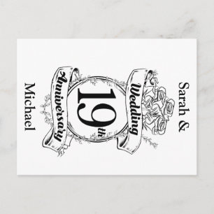 Blumen zum 19. Hochzeitstag Postkarte