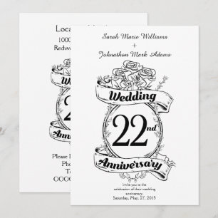 Blumen zum 22. Hochzeitstag Einladung
