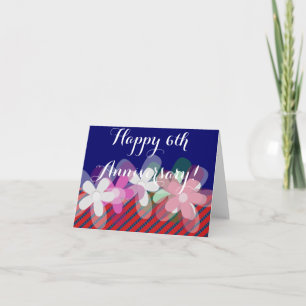 Blumen zum 6. Hochzeitstag Karte
