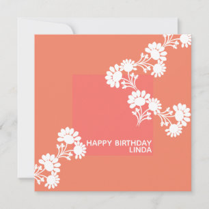 Blumen Zweifarbig-Block Orange llustration Karte