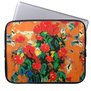 Blumenabstraktion basierend auf den Werken von Van Laptopschutzhülle