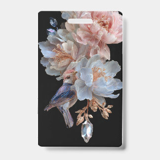 Blumenabzeichen mit Kolibri Ausweis