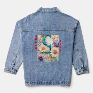 "Blumenaffäre: Denim Jean Jacket von Frauen Jeansjacke