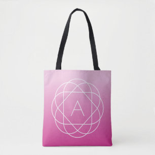 Blumenähnliches geometrisches Monogramm   Rosa sch Tasche